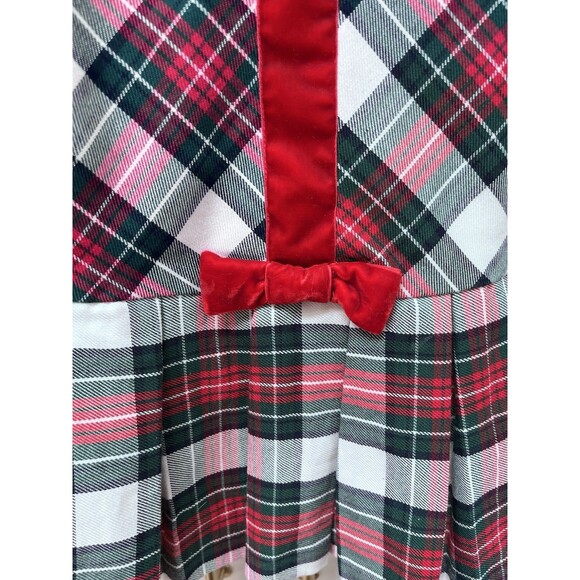 Hartstrings Plaid Christmas Dress Girls Size 4T Sleeveless Drop Waist Red White - Picture 3 of 9